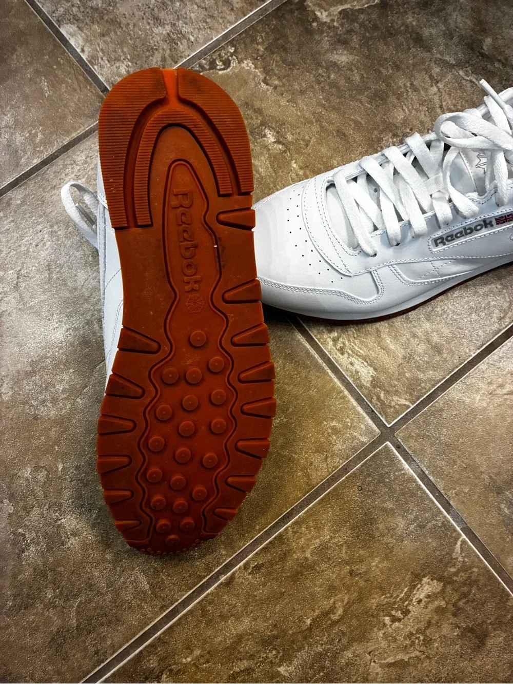 Reebok White Sneakers with Gum Outsole